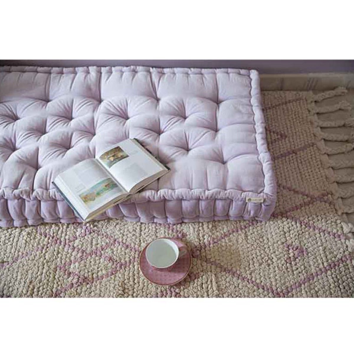 Colour Blocking Velvet Mattress ( Lilac) | Verified Sustainable by Brown Living™