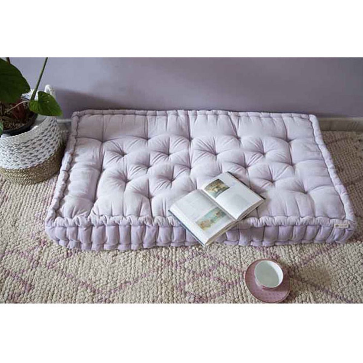 Colour Blocking Velvet Mattress ( Lilac) | Verified Sustainable by Brown Living™