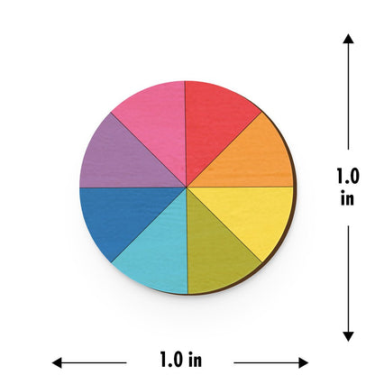 Colour Wheel Hand Painted Wooden Pin | Verified Sustainable by Brown Living™