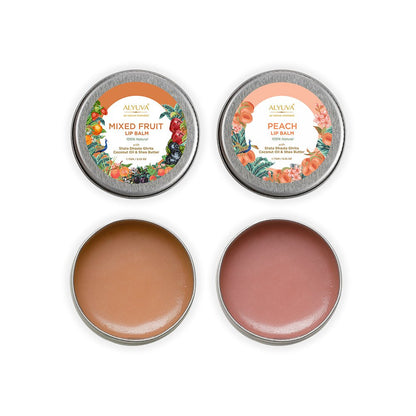 Combo of Ghee Enriched 100% Natural Strawberry & Blueberry Lip Balms, 7gms Each | Verified Sustainable by Brown Living™