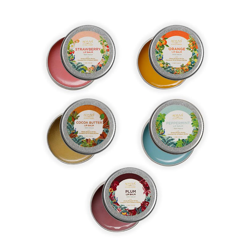Buy Combo of Ghee Enriched Lip Balms 5 Flavours 7gm Each | Shop Verified Sustainable Products on Brown Living