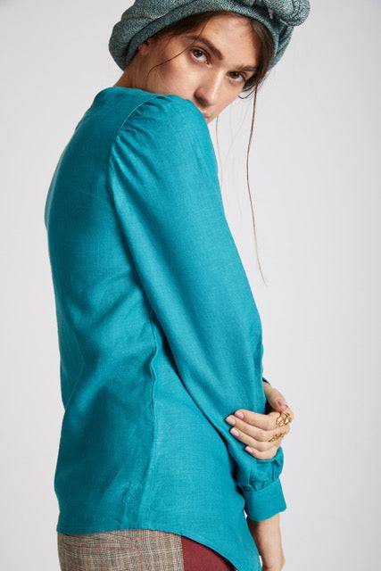 Buy Compass Asymmetric Top Teal | Shop Verified Sustainable Products on Brown Living