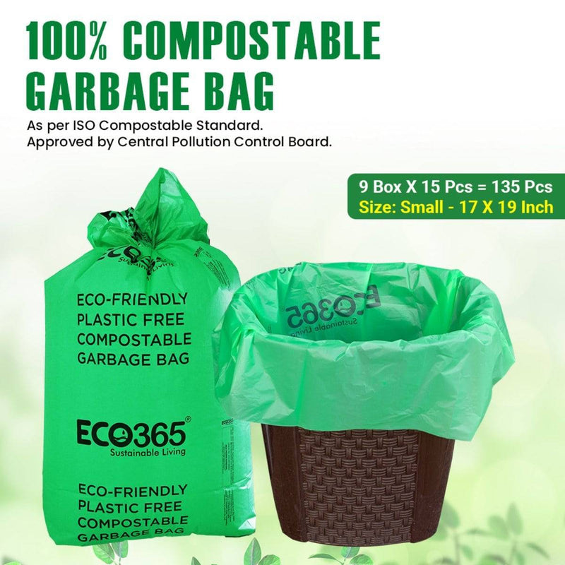 Buy Compostable Garbage Bags - 17X19 Small, Pack Of 135 | Shop Verified Sustainable Cleaning Supplies on Brown Living™