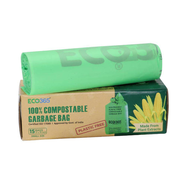 Buy Compostable Garbage Bags - 17X19 Small, Pack Of 90Pcs | Shop Verified Sustainable Cleaning Supplies on Brown Living™