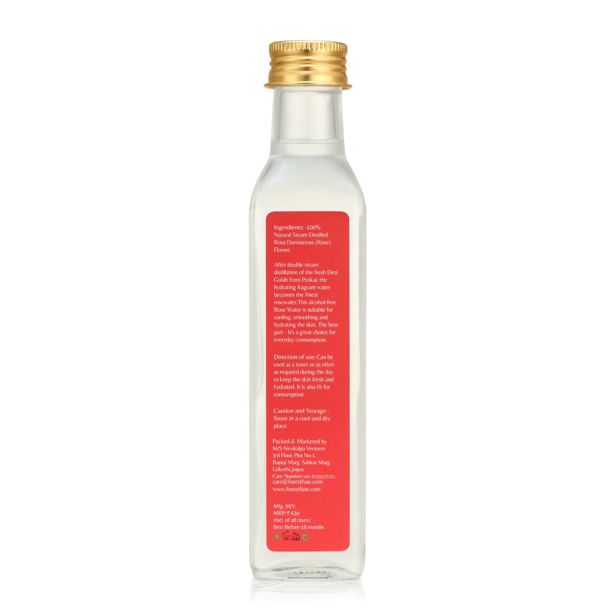 Concentrated Double Distilled Pure Rose Water | No Preservatives | Verified Sustainable by Brown Living™