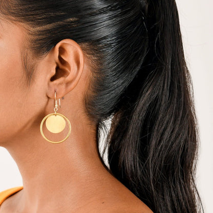 Concentric Circle Brass Earrings | Verified Sustainable by Brown Living™