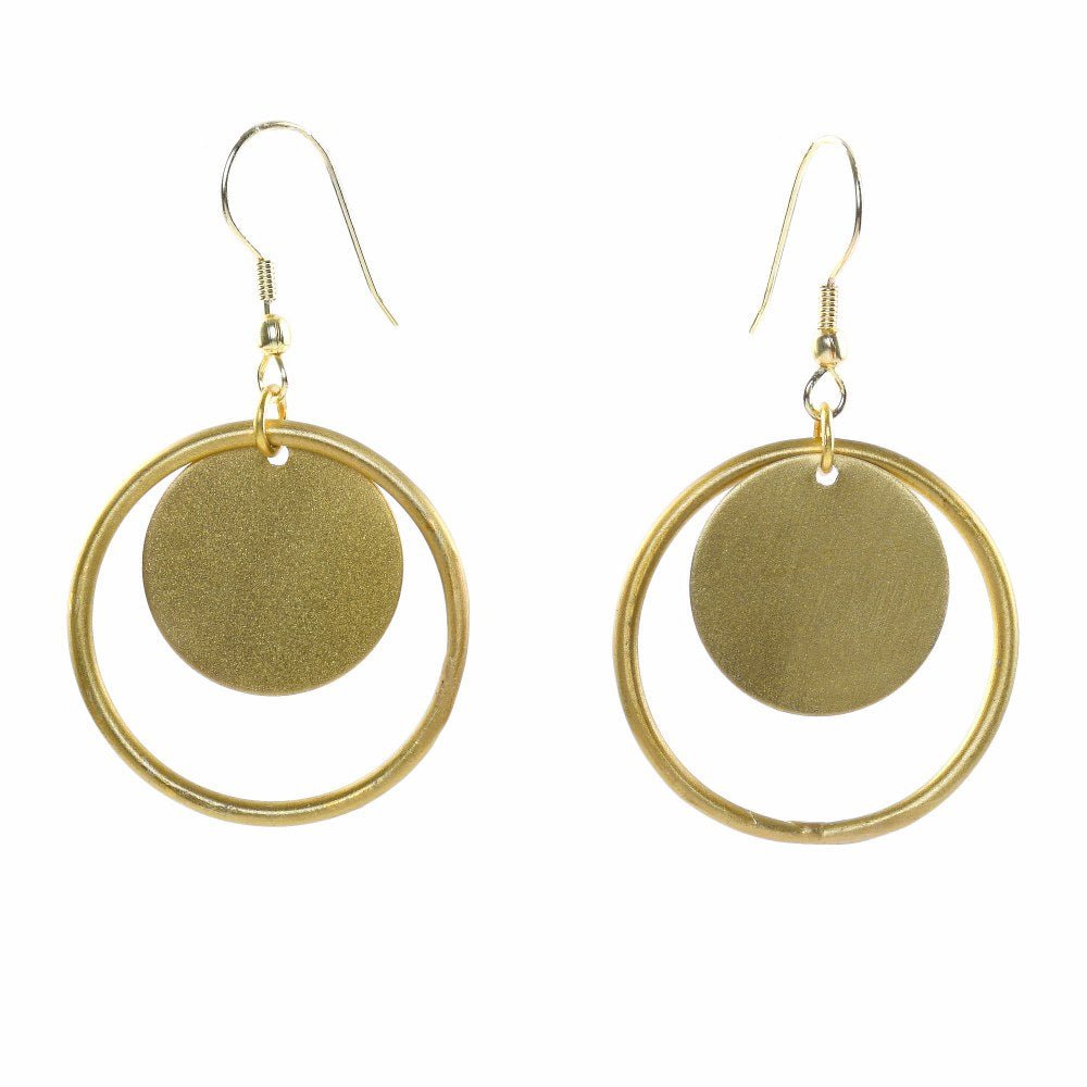 Concentric Circle Brass Earrings | Verified Sustainable by Brown Living™