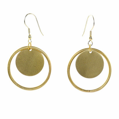 Concentric Circle Brass Earrings | Verified Sustainable by Brown Living™