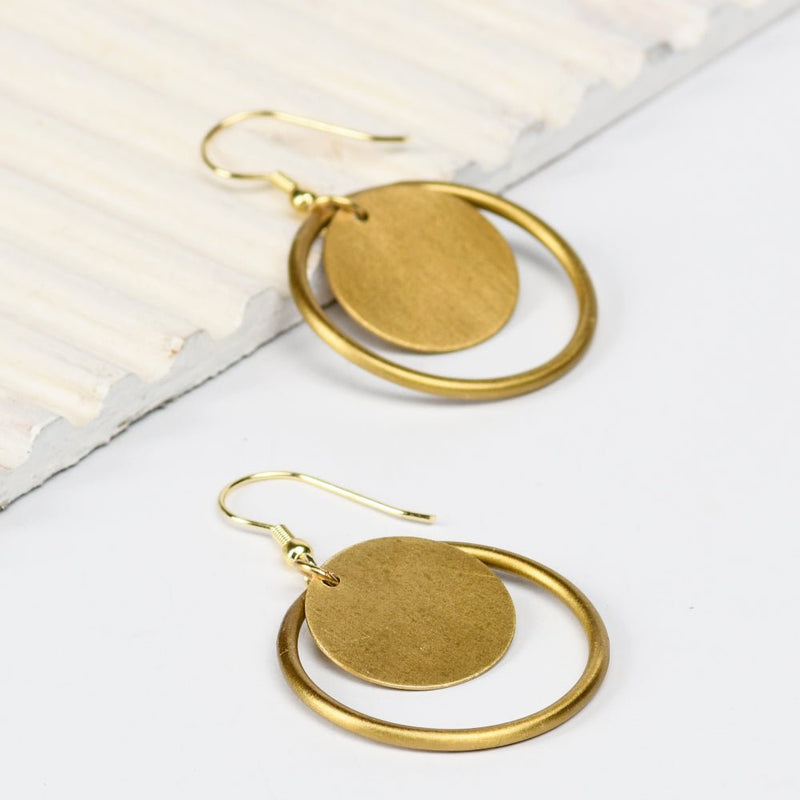 Buy Concentric Circle Brass Earrings | Shop Verified Sustainable Womens earrings on Brown Living™