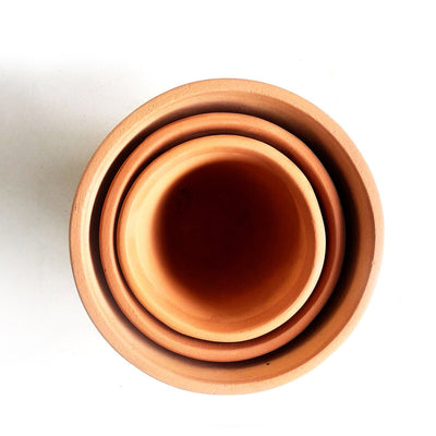 Cone Classic Terracotta Planters Set of 3 (Large,Medium,Small) – Pots & Planters on Brown Living™. SKU: PLT - CLS. Img 6.