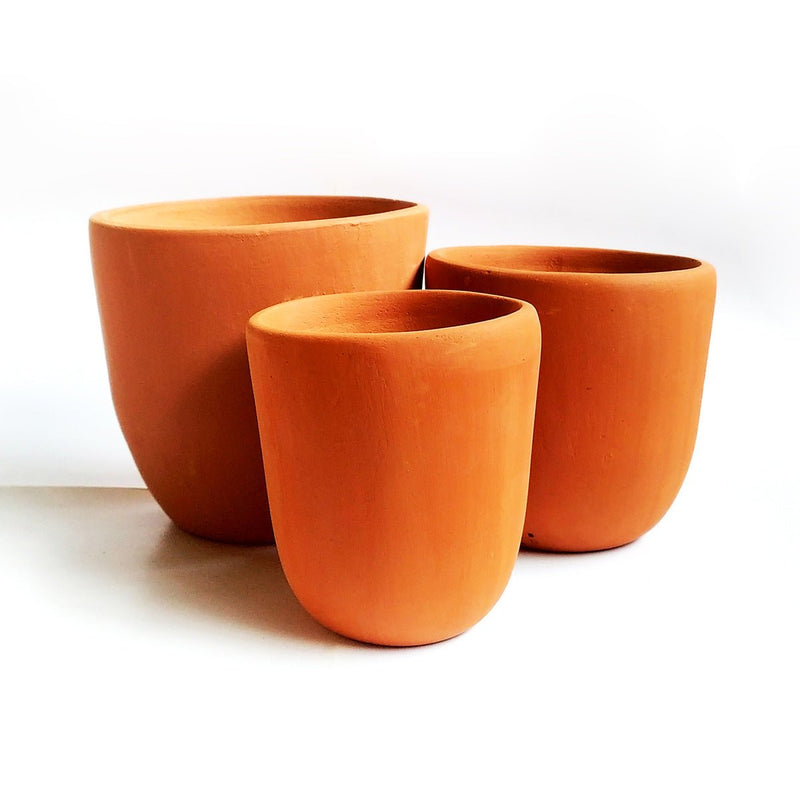 Buy Cone Classic Terracotta Planters Set of 3 (Large,Medium,Small) | Shop Verified Sustainable Products on Brown Living