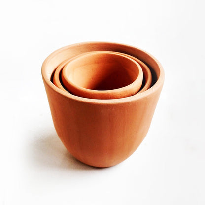 Cone Classic Terracotta Planters Set of 3 (Large,Medium,Small) | Verified Sustainable by Brown Living™