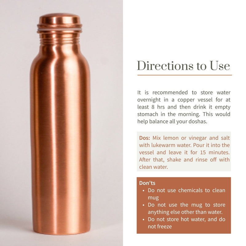 Buy Copper Bottle - 950 ml | Shop Verified Sustainable Products on Brown Living