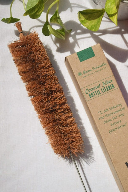 Copper Bottle and Coconut Fiber Bottle Cleaner | Verified Sustainable by Brown Living™