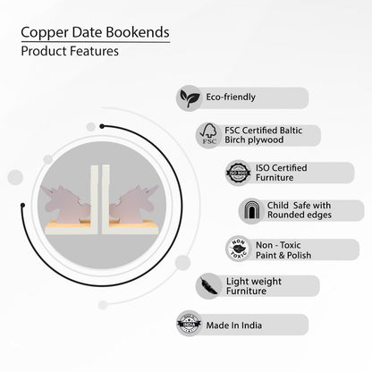 Copper Date Bookends | Verified Sustainable by Brown Living™