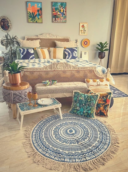 Round Boho Rug & Meditation Mat | Verified Sustainable by Brown Living™