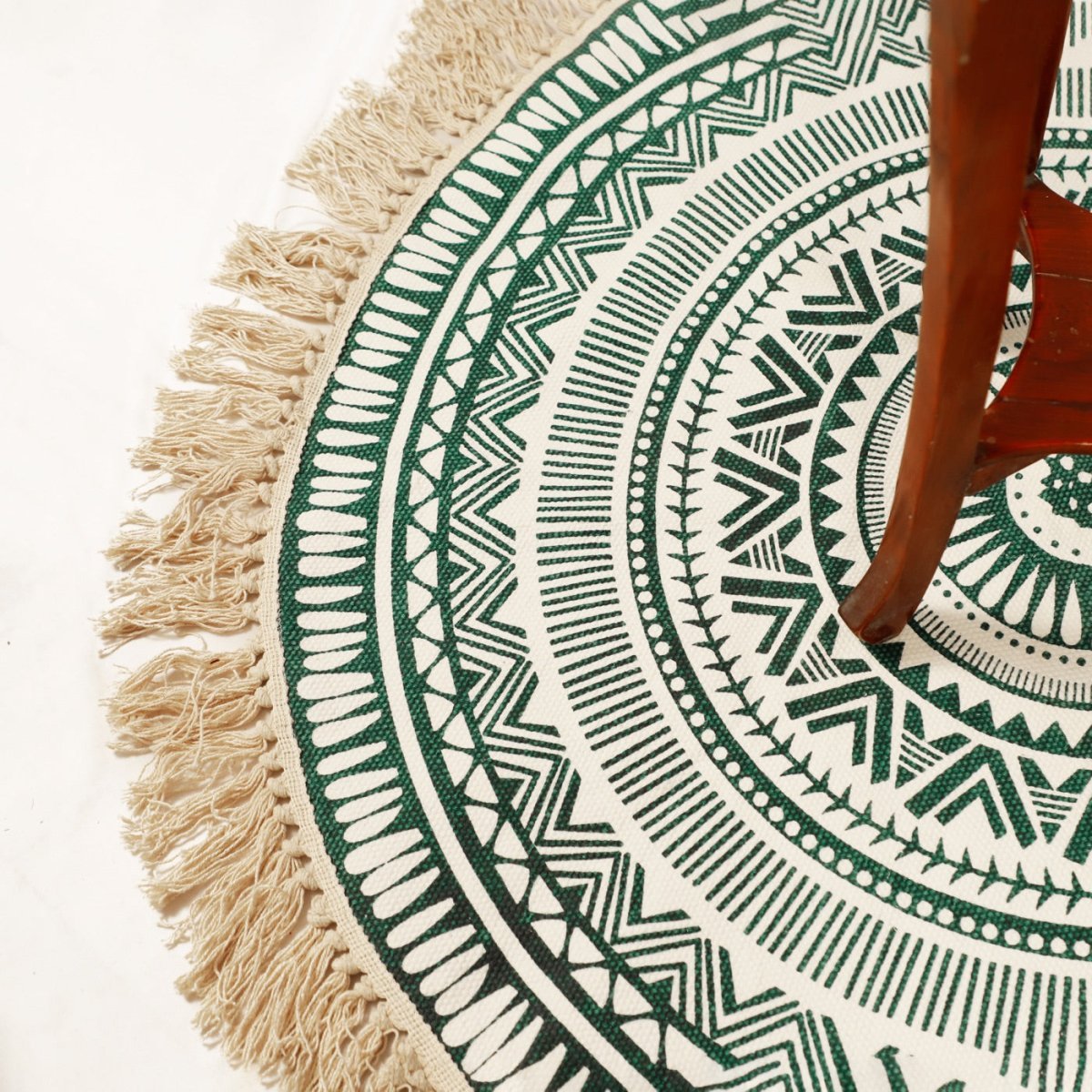 Round Boho Rug & Meditation Mat | Verified Sustainable by Brown Living™