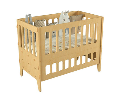 Coral Coconut | Wooden Baby Crib - Small | Verified Sustainable by Brown Living™