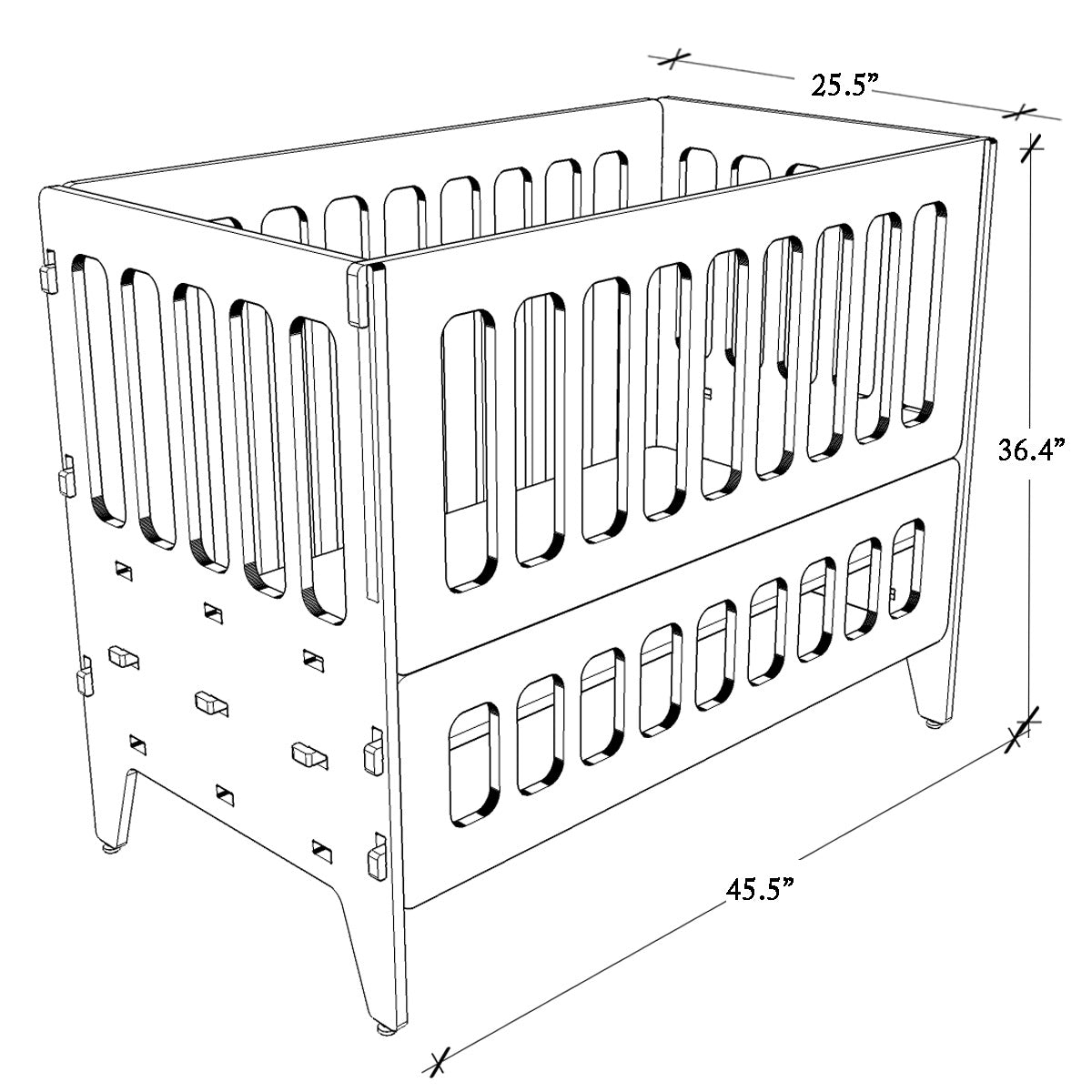 Coral Coconut | Wooden Baby Crib - Small | Verified Sustainable by Brown Living™