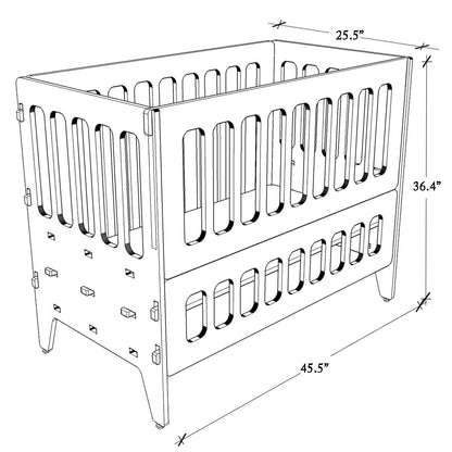 Coral Coconut | Wooden Baby Crib - Small | Verified Sustainable by Brown Living™