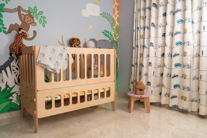 Coral Coconut | Wooden Baby Crib - Small | Verified Sustainable by Brown Living™
