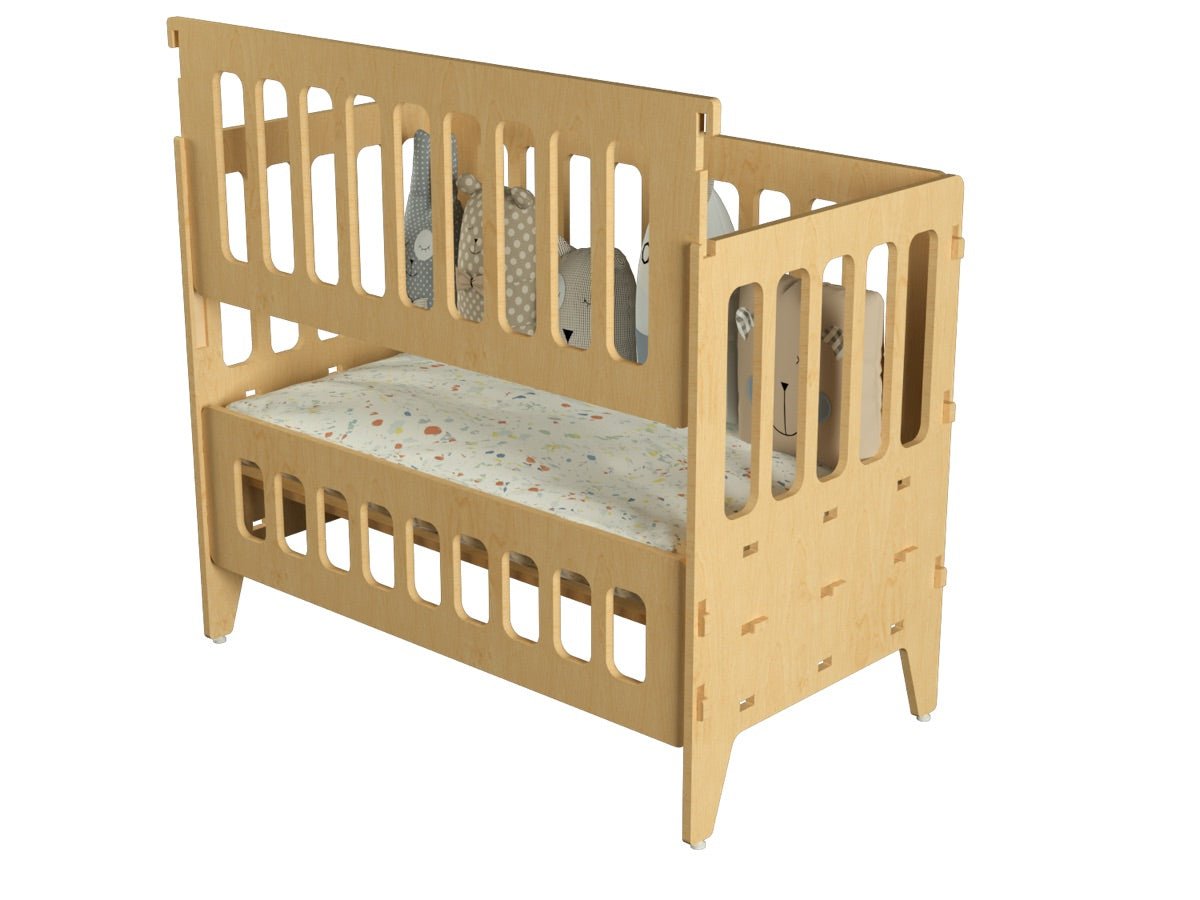 Buy Coral Coconut Wooden Baby Crib Small Online on Brown Living Decor Artefacts