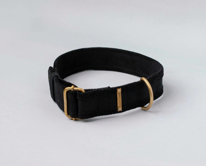 Buy Corduroy Dog Collar - Black | Shop Verified Sustainable Products on Brown Living