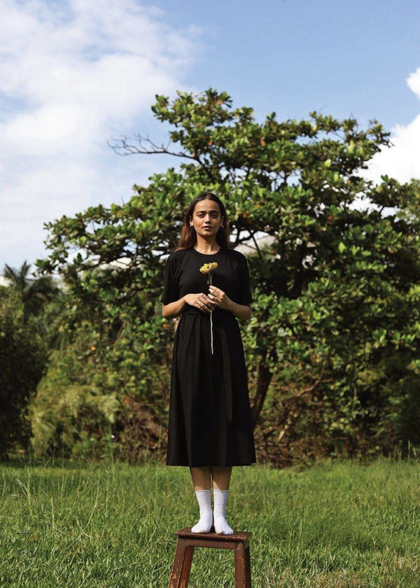 Buy Core Organic Cotton T-shirt Dress | Black | Shop Verified Sustainable Womens Dress on Brown Living™