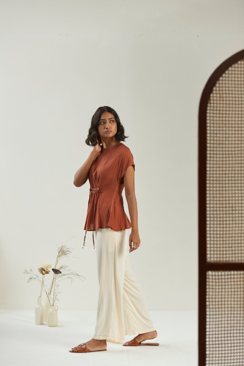 Buy Cosmic Latte Trouser | Womens Trousers | Shop Verified Sustainable Products on Brown Living