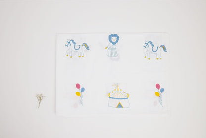 Cot Bedding Set - I Am Going To The Circus - Teal | Verified Sustainable by Brown Living™