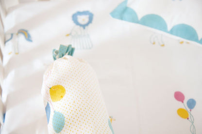 Cot Bedding Set - I Am Going To The Circus - Teal | Verified Sustainable by Brown Living™