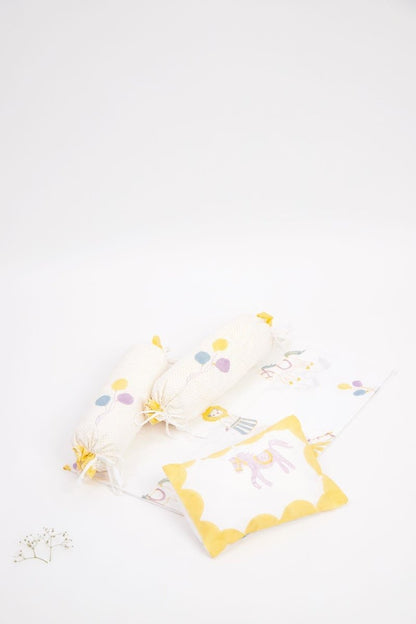 Cot Bedding Set - I Am Going To The Circus - Yellow | Verified Sustainable by Brown Living™