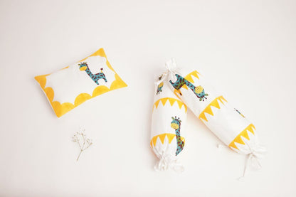 Cot Bedding Set - My Best Friend Gira Giraffe With Dohar - Yellow | Verified Sustainable by Brown Living™