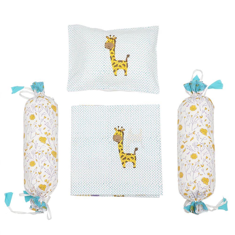 Cot Bedding Set - My Best Friend The Giraffe - Blue | Verified Sustainable by Brown Living™