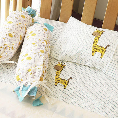 Cot Bedding Set - My Best Friend The Giraffe - Blue | Verified Sustainable by Brown Living™