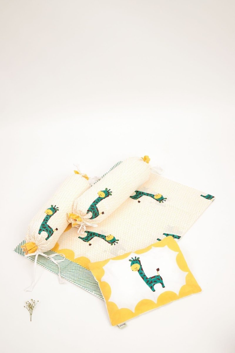 Cot Bedding Set - My Best Friend The Giraffe - Teal | Verified Sustainable by Brown Living™