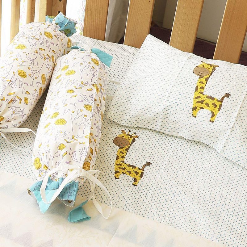 Buy Cot Bedding Set - My Best Friend The Giraffe With Dohar - Blue | Shop Verified Sustainable Products on Brown Living