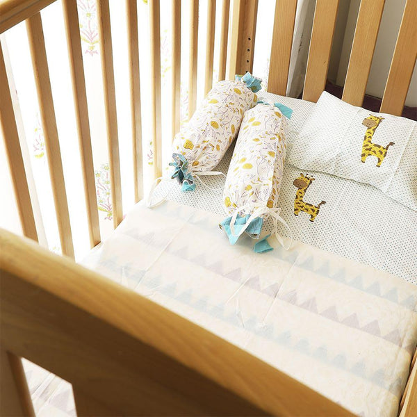 Buy Cot Bedding Set - My Best Friend The Giraffe With Dohar - Blue | Shop Verified Sustainable Bed Linens on Brown Living™