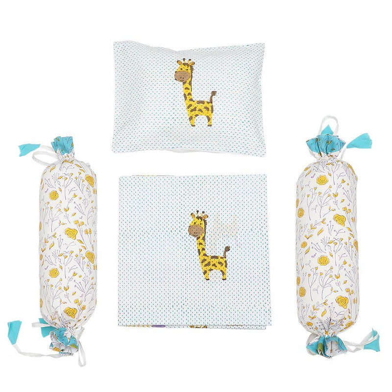 Buy Cot Bedding Set - My Best Friend The Giraffe With Dohar - Blue | Shop Verified Sustainable Products on Brown Living