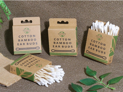 Cotton Bamboo Earbuds - 4 Packs | Verified Sustainable by Brown Living™