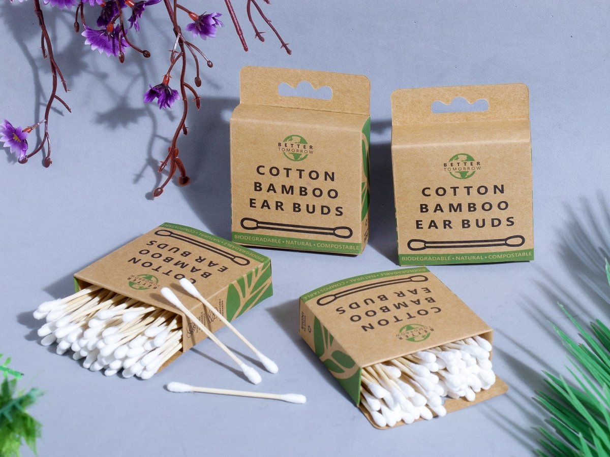 Cotton Bamboo Earbuds - 4 Packs | Verified Sustainable by Brown Living™