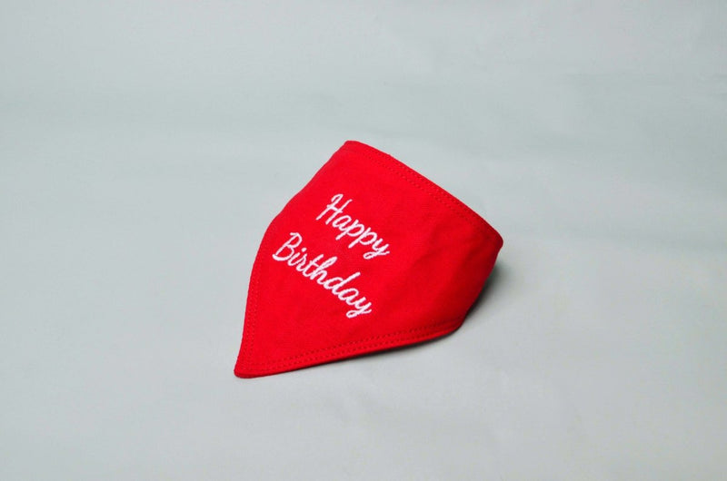 Buy Cotton Canvas Happy Birthday Bandana for Pets - Red | Shop Verified Sustainable Products on Brown Living
