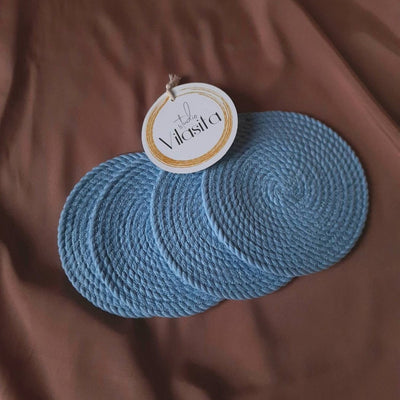 Cotton Coasters - Set of 4 – Table Linens on Brown Living™. SKU: COTHOMICE49_24BL4005. Img 1.