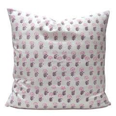 Buy Cotton Handblock Cushions | Pink Brown | Shop Verified Sustainable Covers & Inserts on Brown Living™