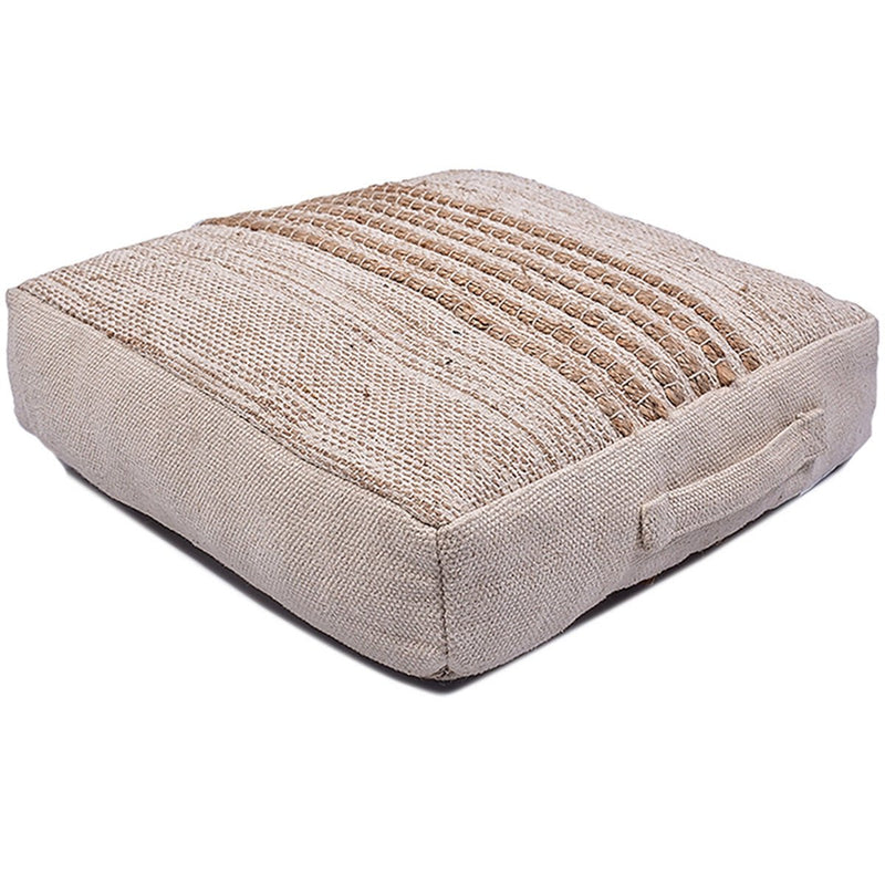Buy Cotton Jute Stripe Cluster Floor Cushion | Shop Verified Sustainable Pillow on Brown Living™