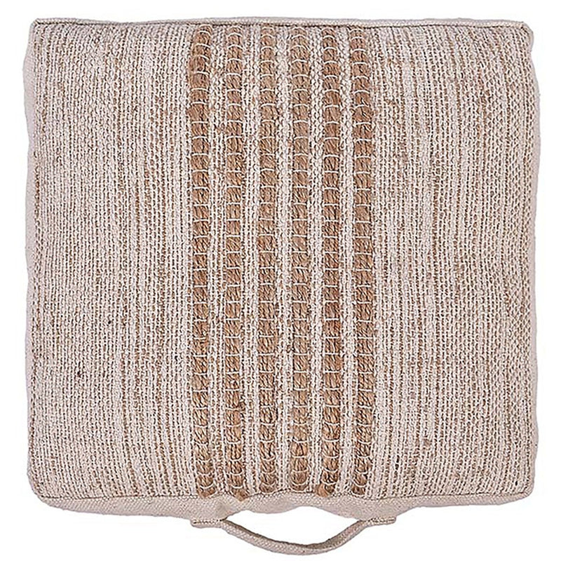 Buy Cotton Jute Stripe Cluster Floor Cushion | Shop Verified Sustainable Pillow on Brown Living™