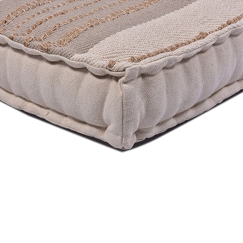 Buy Cotton Jute Stripe Cluster Floor Mattress | Shop Verified Sustainable Products on Brown Living