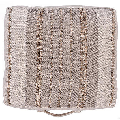 Cotton Jute Stripe Floor Cushion | Verified Sustainable by Brown Living™
