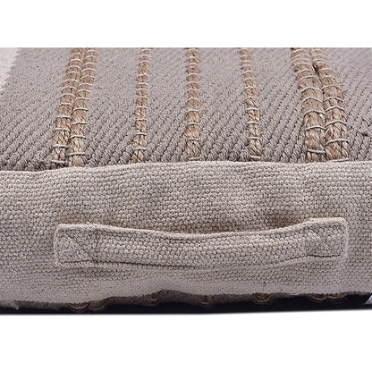 Cotton Jute Stripe Floor Cushion | Verified Sustainable by Brown Living™