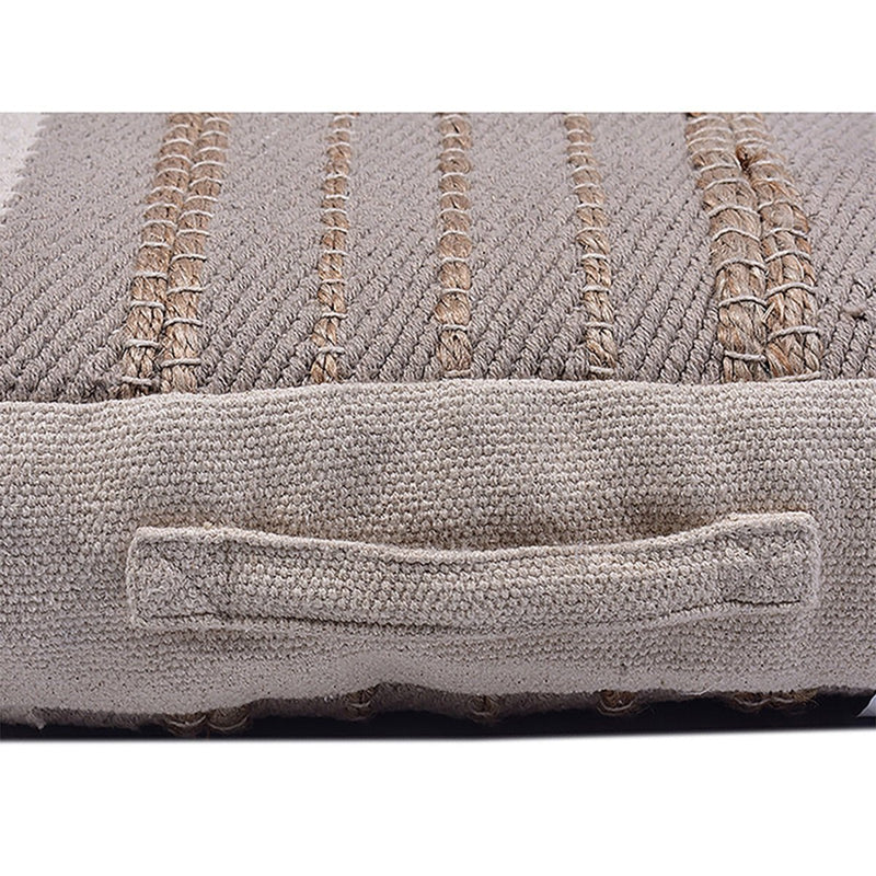 Buy Cotton Jute Stripe Floor Cushion | Shop Verified Sustainable Pillow on Brown Living™